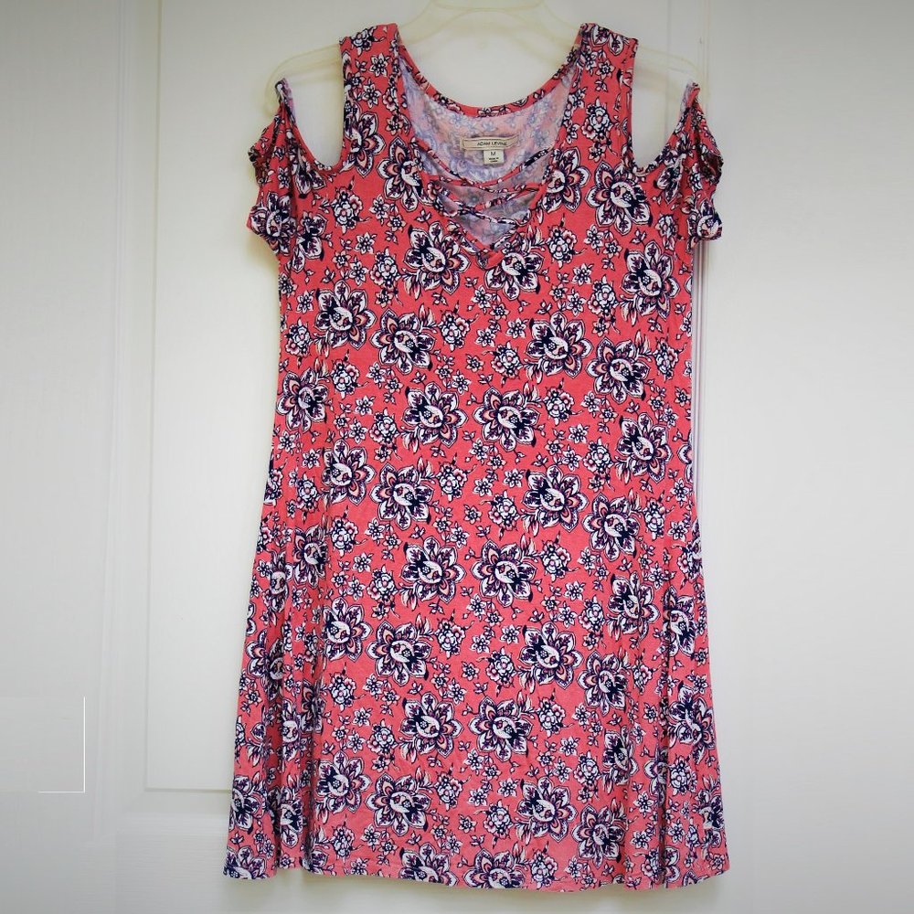 Adam levine pink floral cold shoulder dress